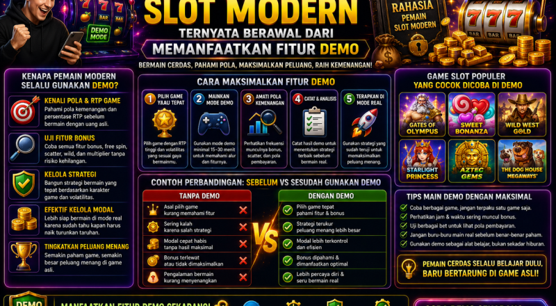 Rahasia Pemain Slot Modern Ternyata Berawal dari Memanfaatkan Fitur Demo