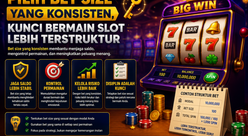 Pilih Bet Size yang Konsisten, Kunci Bermain Slot Lebih Terstruktur